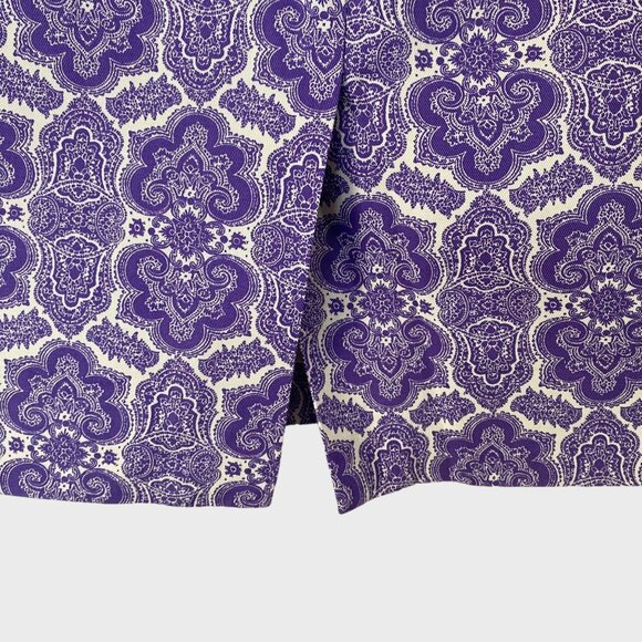 J.Crew Medallion Paisley No. 2 Pencil Skirt Purple Size 10 Knee Length New - Picture 6 of 12